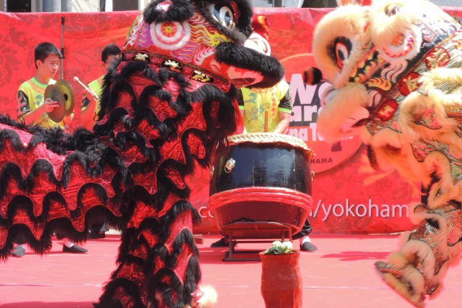 Lion Dances in Yokohama Chinatown