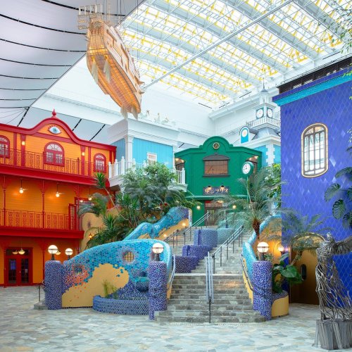 Central staircase at Ghibli’s Grand Warehouse