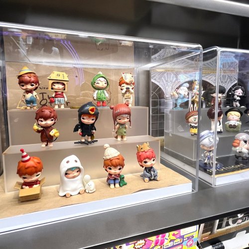 POP MART collectibles on display