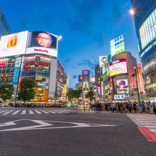 The famous Shibuya Crossing in Tokyo