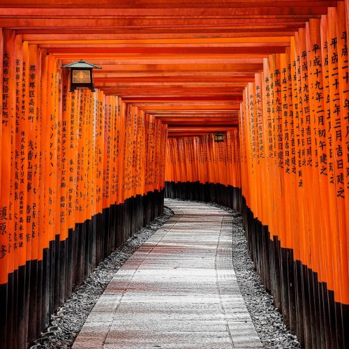 The famous torii gates of Fushimi Inari Shrine